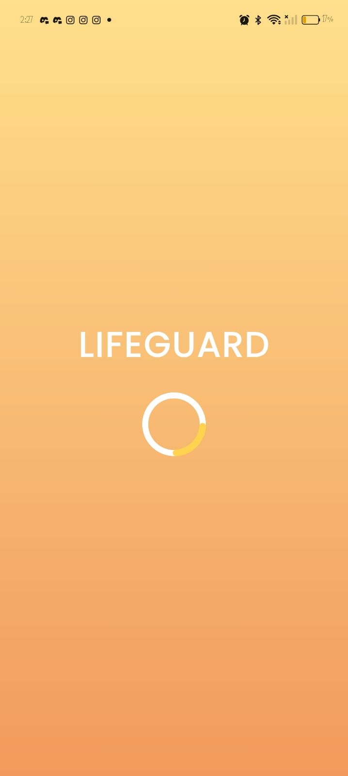 Pantalla principal de LifeGuardAPP
