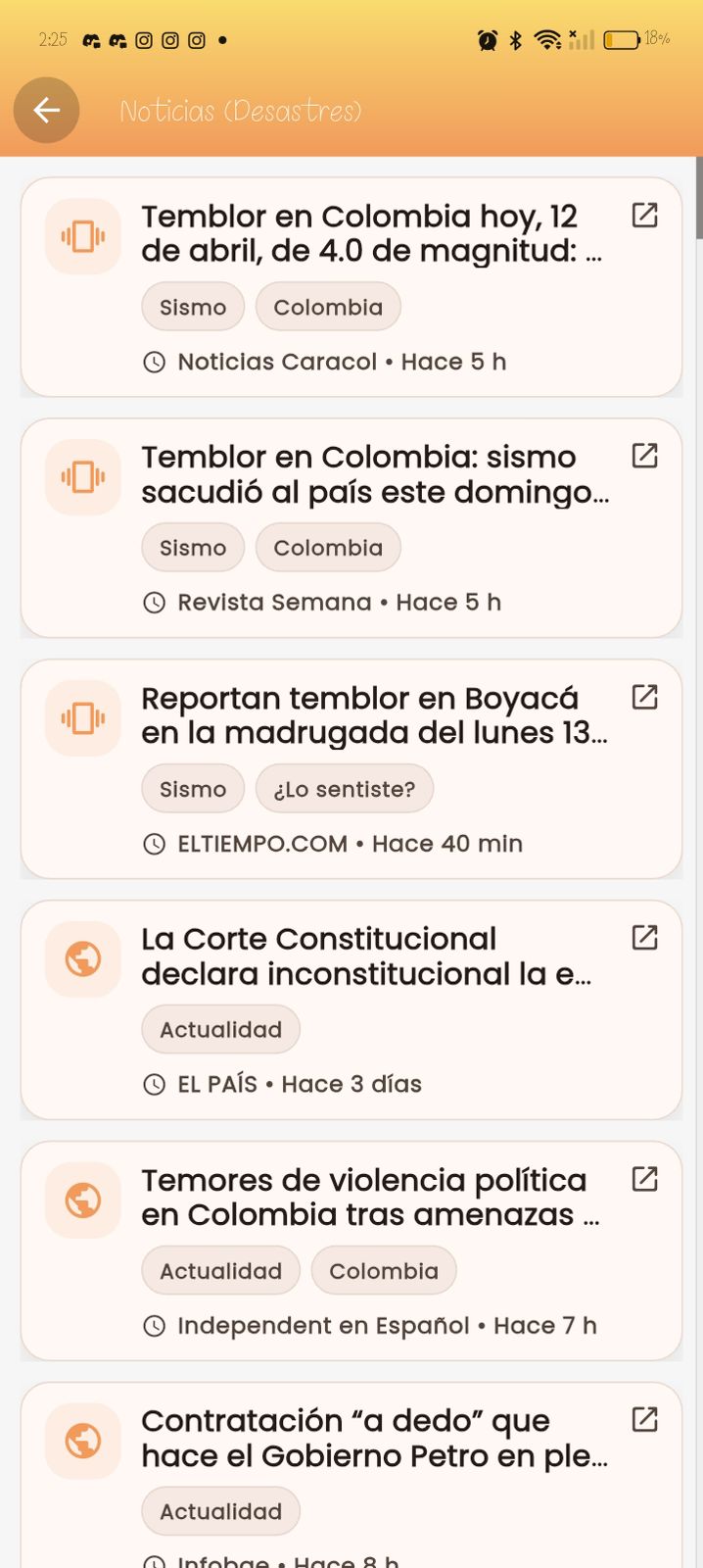 Pantalla de términos y condiciones