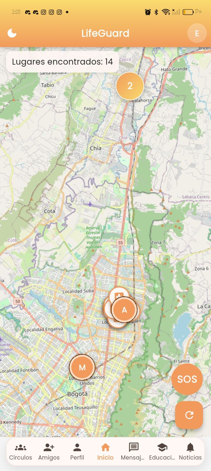 Pantalla de chatbot y ayuda