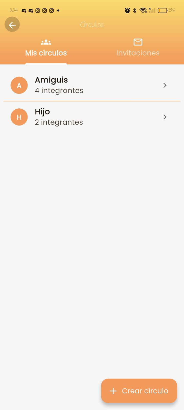 Pantalla de comunidad y redes de apoyo